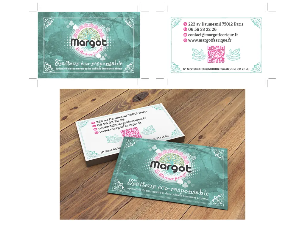 carte de visite Margot le traiteur féerique - graphiste web print freelance