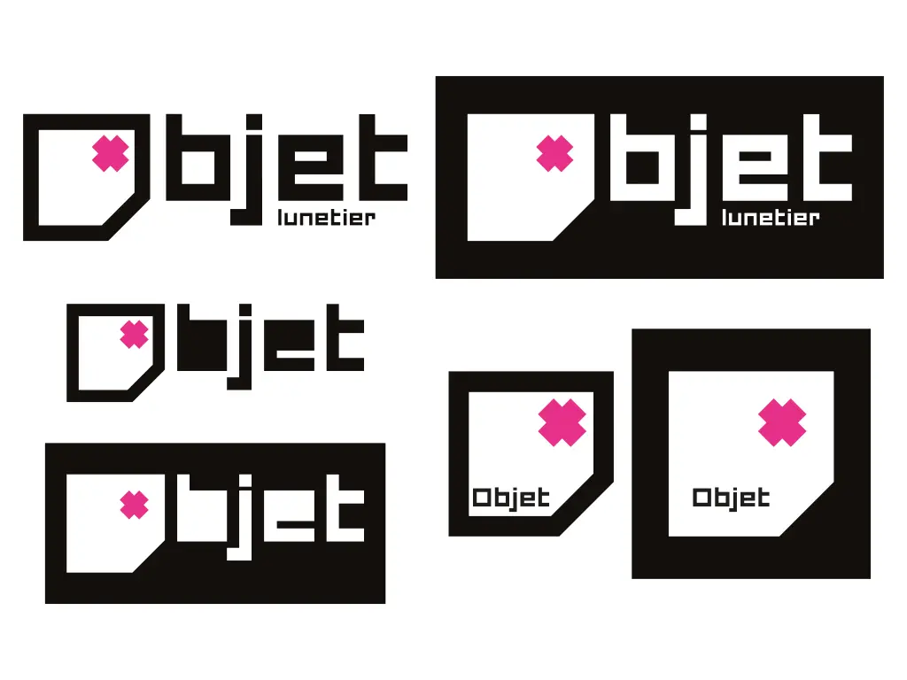 logos objet lunetier - graphiste web print freelance