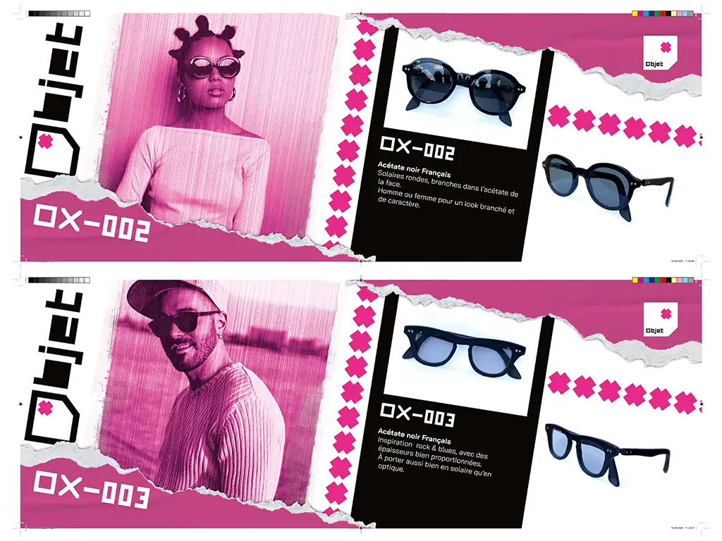 mise en page brochure objet lunetier - graphiste web print freelance