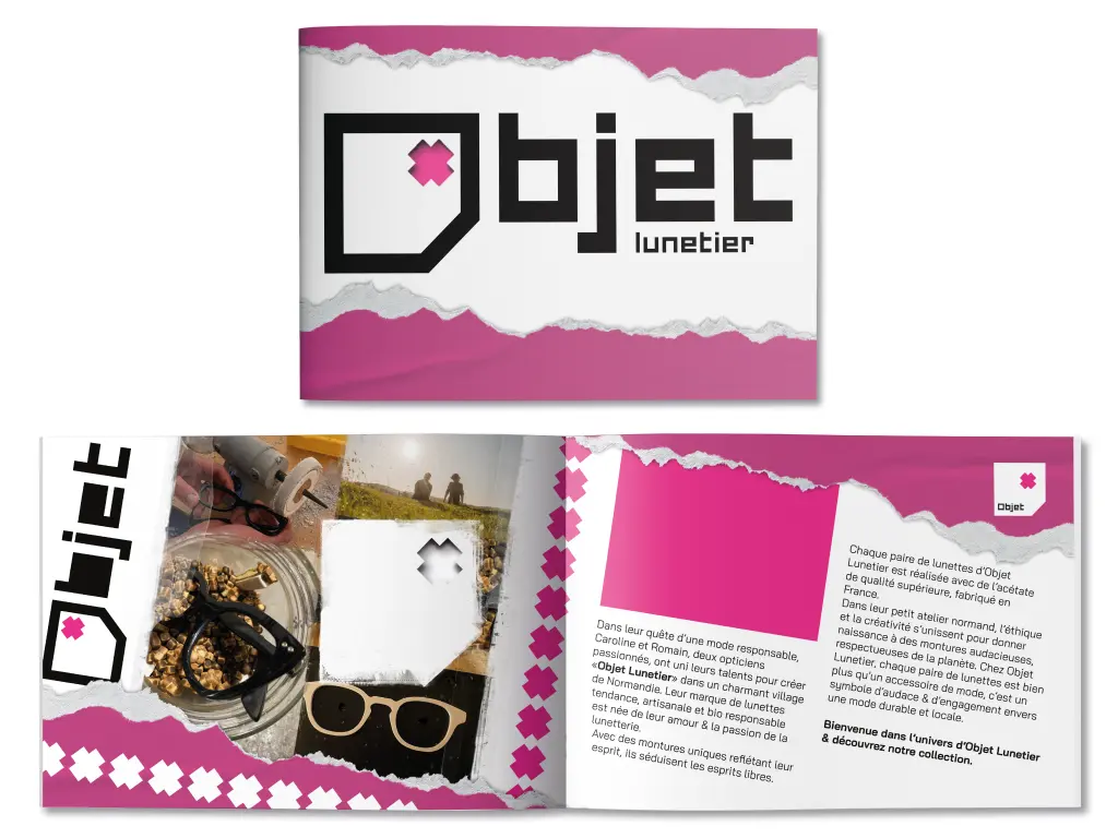 brochure objet lunetier - graphiste web print freelance