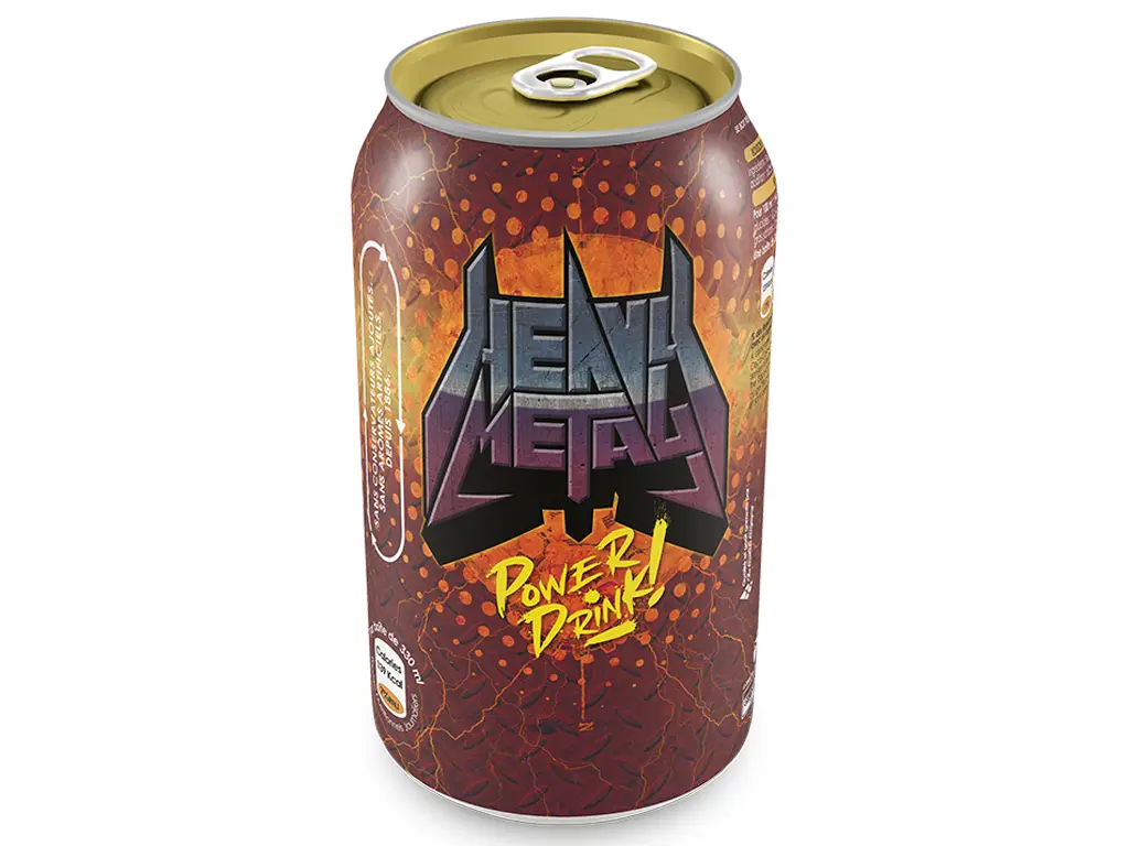 canette de soda, Heavy Metal Power Drink - graphiste web print freelance