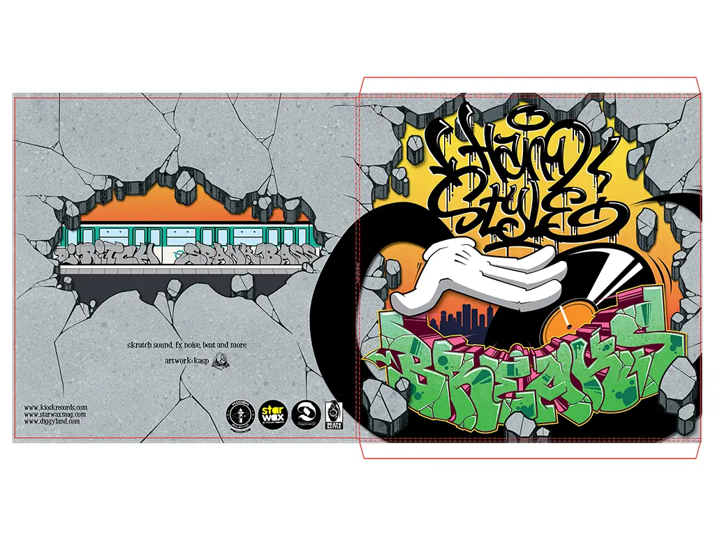 packaging pochette vinyle Handstyle Breaks, DJ Ritch & Spank Bass - graphiste web print freelance