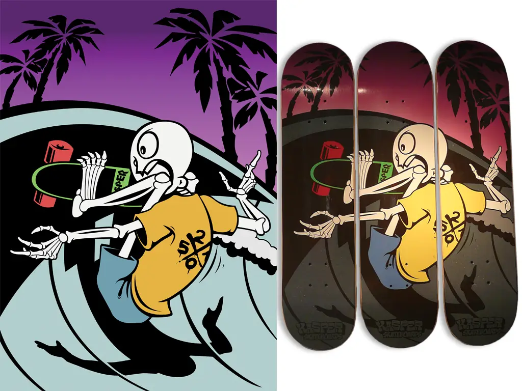 kasper skateboards, triptyque venice beach - graphiste web print freelance