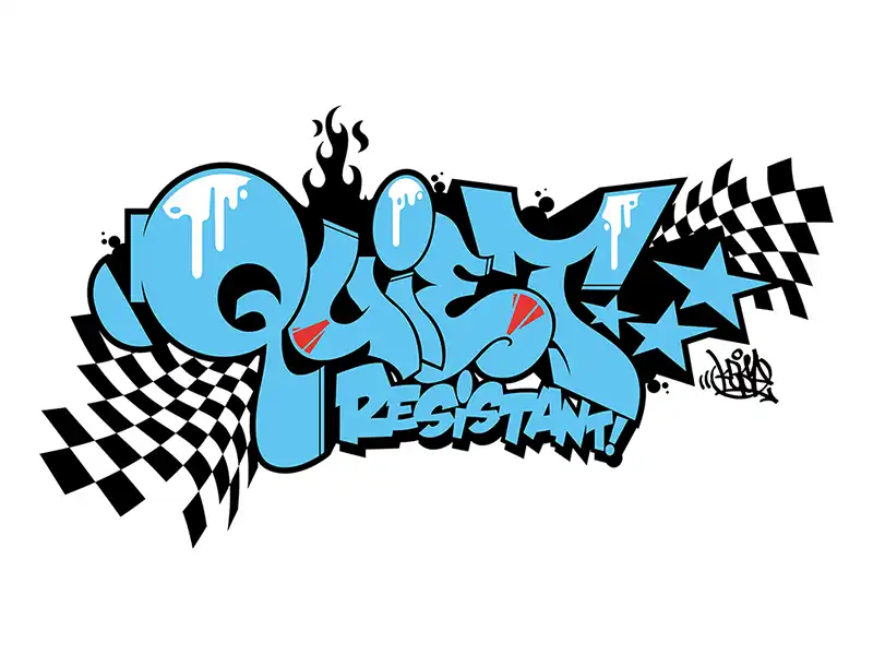 quiet resistant graffiti bleu - graphiste web print freelance