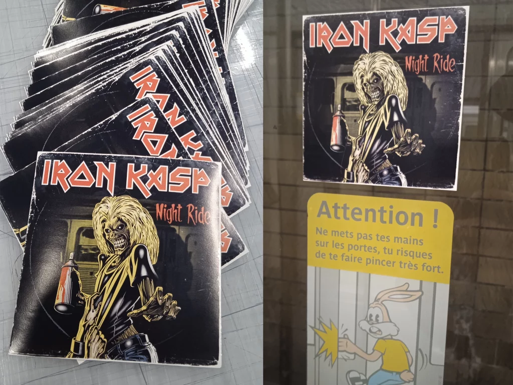 sticker vinyle iron kasp nightride metro subway